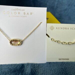 Kendra Scott Elisa gold Color Bar necklace with extender chain